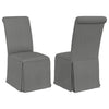 Shaw Dining Chair Set of 2, Tall Rolled Back and Skirted Base, Gray