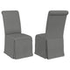 Shaw Dining Chair Set of 2, Tall Rolled Back and Skirted Base, Gray