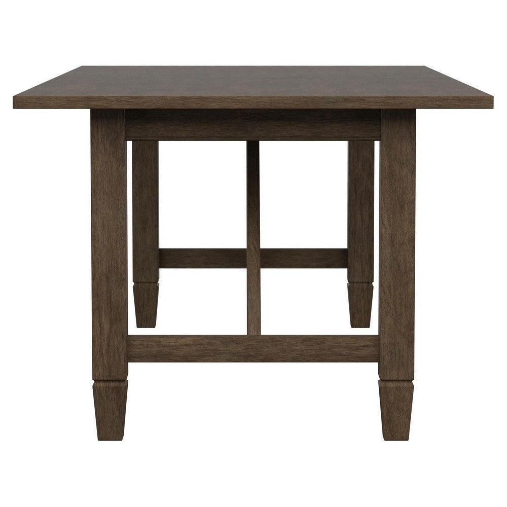 Andy Dining Table Removable Leaf Rectangular Brown Wood 76-94 Inch BM329281
