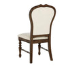 Monta Dining Side Chair Set of 2 Classic Brown Wood Ivory Fabric BM329285