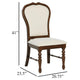 Monta Dining Side Chair Set of 2 Classic Brown Wood Ivory Fabric BM329285