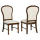 Monta Dining Side Chair Set of 2 Classic Brown Wood Ivory Fabric BM329285