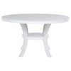 Judy Round Dining Table with Shelf and Flared Legs White Wood 54 Inch BM329286