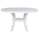 Judy Round Dining Table with Shelf and Flared Legs White Wood 54 Inch BM329286