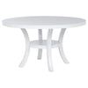 Judy Round Dining Table with Shelf and Flared Legs White Wood 54 Inch BM329286