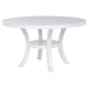 Judy Round Dining Table with Shelf and Flared Legs White Wood 54 Inch BM329286