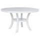 Judy Round Dining Table with Shelf and Flared Legs White Wood 54 Inch BM329286