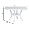 Judy Round Dining Table with Shelf and Flared Legs White Wood 54 Inch BM329286
