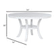 Judy Round Dining Table with Shelf and Flared Legs White Wood 54 Inch BM329286