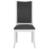Judy Dining Side Chair Set of 2 Flared Legs White Wood Gray Fabric BM329287
