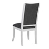 Judy Dining Side Chair Set of 2 Flared Legs White Wood Gray Fabric BM329287