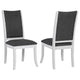 Judy Dining Side Chair Set of 2 Flared Legs White Wood Gray Fabric BM329287