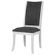 Judy Dining Side Chair Set of 2 Flared Legs White Wood Gray Fabric BM329287