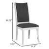 Judy Dining Side Chair Set of 2 Flared Legs White Wood Gray Fabric BM329287