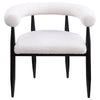 Noris Dining Chair Set of 2 White Fabric C-Shaped Back Black Metal BM329288