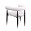 Noris Dining Chair Set of 2 White Fabric C-Shaped Back Black Metal BM329288