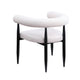 Noris Dining Chair Set of 2 White Fabric C-Shaped Back Black Metal BM329288