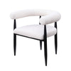 Noris Dining Chair Set of 2 White Fabric C-Shaped Back Black Metal BM329288