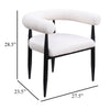 Noris Dining Chair Set of 2 White Fabric C-Shaped Back Black Metal BM329288