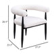 Noris Dining Chair Set of 2 White Fabric C-Shaped Back Black Metal BM329288