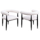 Noris Dining Chair Set of 2 White Fabric C-Shaped Back Black Metal BM329288