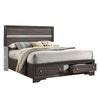 Po 4 Piece Bedroom Set | Queen Size | Silver Accents | Gray Brown Wood BM329294