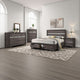Po 4 Piece Bedroom Set | Queen Size | Silver Accents | Gray Brown Wood