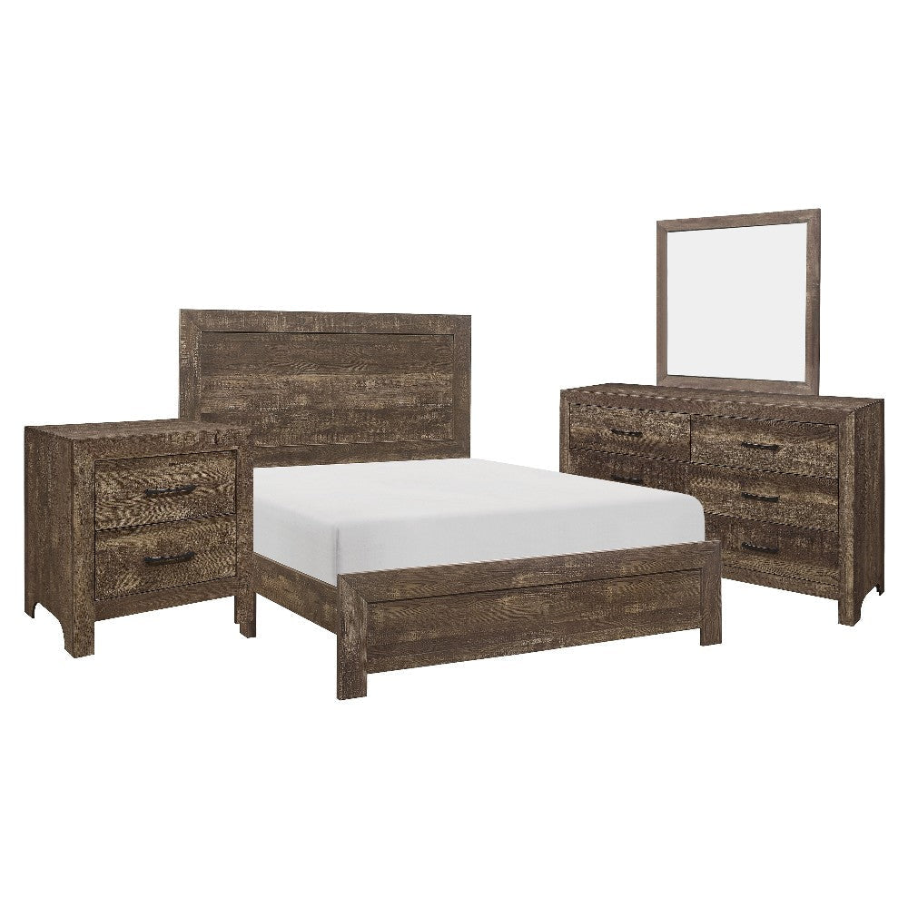 Bo 4 Piece Bedroom Set | Queen Size | Brown BM329296