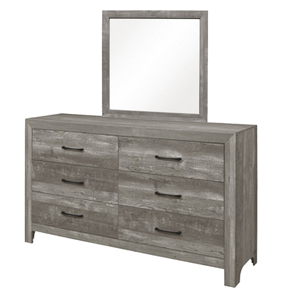 Eb 4 Piece Bedroom Set | Queen Size | Farmhouse Style | Gray Black BM329298