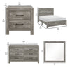 Eb 4 Piece Bedroom Set | Queen Size | Farmhouse Style | Gray Black BM329298