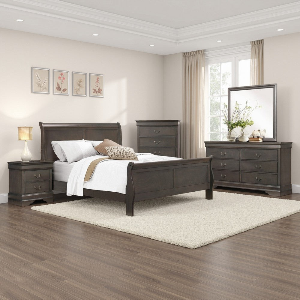 Ve 4 Piece Bedroom Set | Queen Size | Transitional | Stained Gray