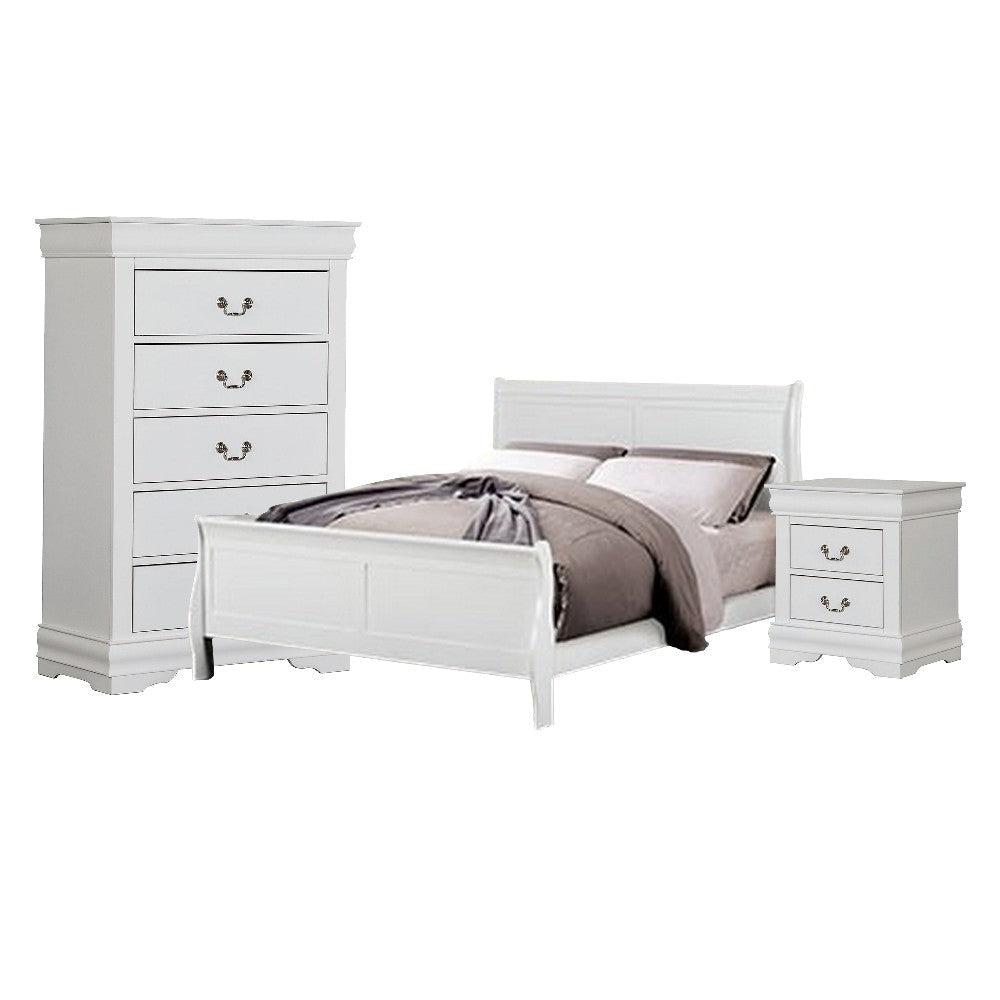Ry 3 Piece Bedroom Set | Full Size | Modern Transitional | White BM329303