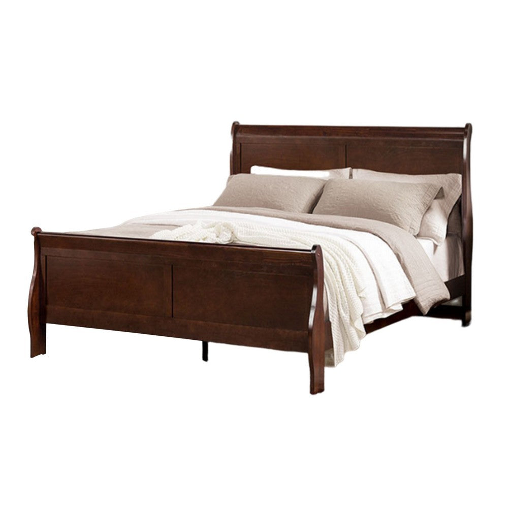 Poy 3 Piece Bedroom Set | Full Size | Cherry Brown | Metal Pull Handles BM329304