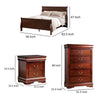 Poy 3 Piece Bedroom Set | Full Size | Cherry Brown | Metal Pull Handles BM329304