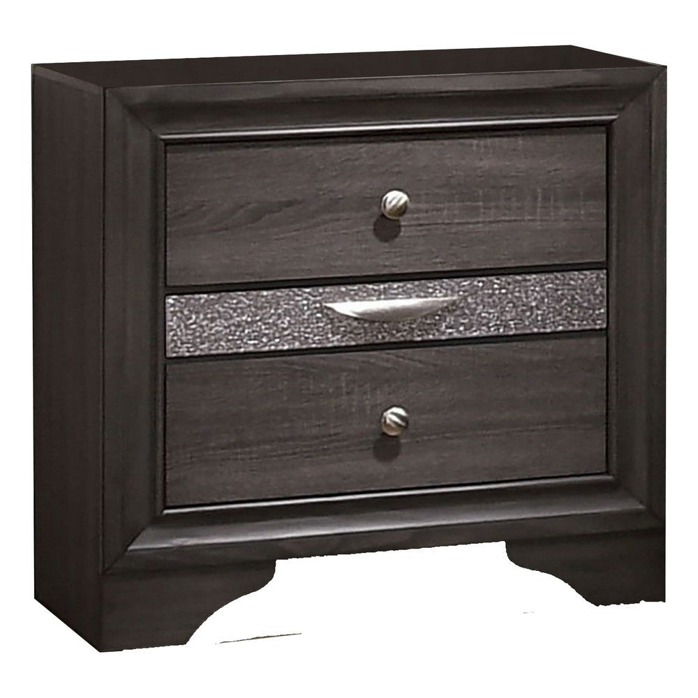 Isy 4 Piece Bedroom Set | King Size | Contemporary Gray | Silver Knobs BM329311