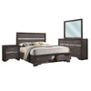 Isy 4 Piece Bedroom Set | King Size | Contemporary Gray | Silver Knobs BM329311