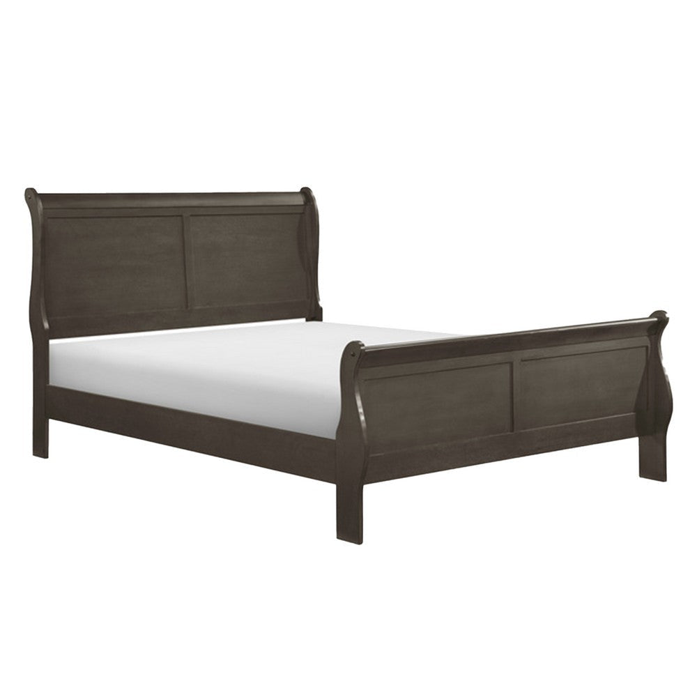 Fy 3 Piece Bedroom Set | Full Size | Stained Gray | Brass Handles BM329315