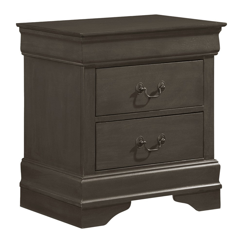 Fy 3 Piece Bedroom Set | Full Size | Stained Gray | Brass Handles BM329315