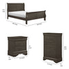 Fy 3 Piece Bedroom Set | Full Size | Stained Gray | Brass Handles BM329315