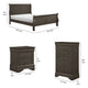 Fy 3 Piece Bedroom Set | Full Size | Stained Gray | Brass Handles BM329315