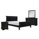 Fy 4 Piece Bedroom Set | Queen Size | Black Wood | Antique Nickel Handles BM329316