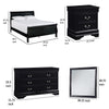 Fy 4 Piece Bedroom Set | Queen Size | Black Wood | Antique Nickel Handles BM329316