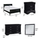 Fy 4 Piece Bedroom Set | Queen Size | Black Wood | Antique Nickel Handles BM329316
