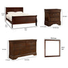Fy 4 Piece Bedroom Set | Queen Size | Cherry Brown | Antique Brass Handles BM329317