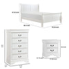 Fy 3 Piece Bedroom Set | Full Size | Classic White | Brass Handles BM329318