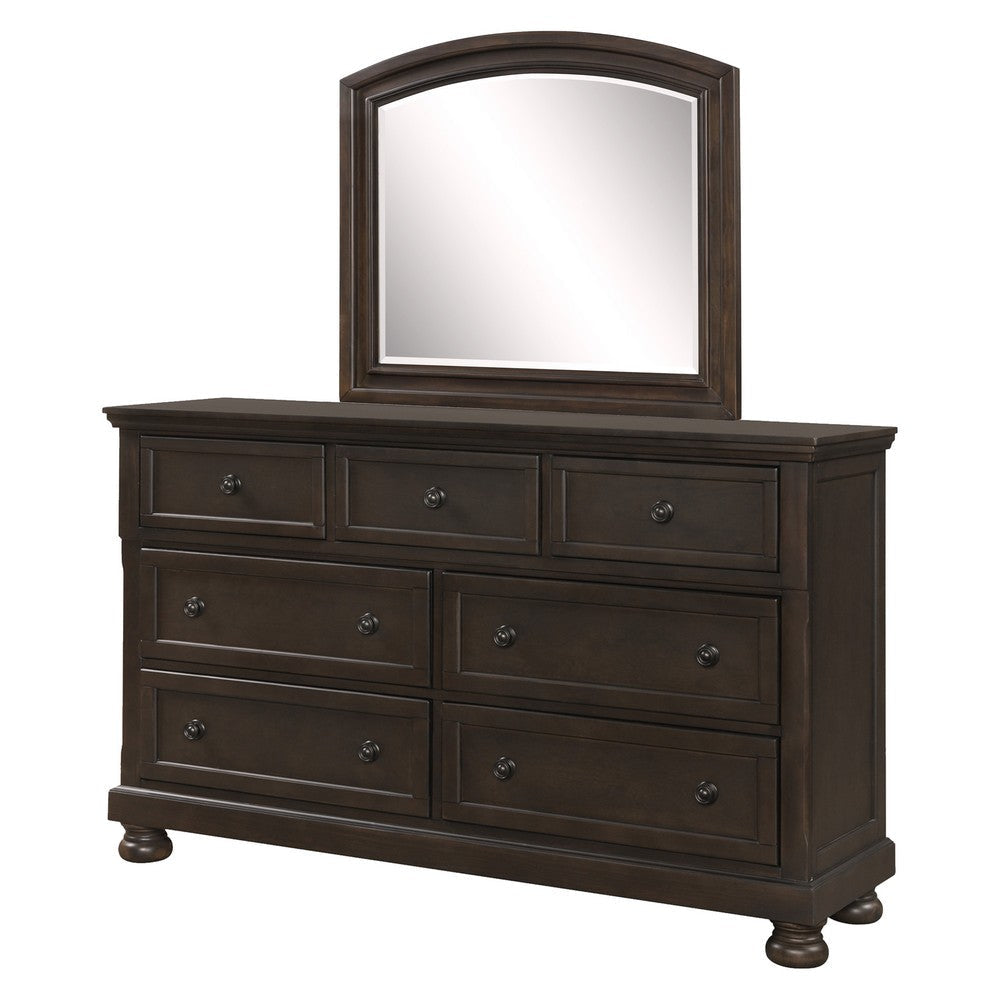Oria 4 Piece Bedroom Set | Queen Size | Dark Brown | Round Knobs BM329319