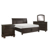 Oria 4 Piece Bedroom Set | Queen Size | Dark Brown | Round Knobs BM329319
