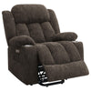 Limi Power Lift Recliner Chair Dark Brown USB Port Cupholders BM329617