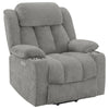 Limi Power Lift Recliner Chair Light Gray USB Port Cupholders BM329619