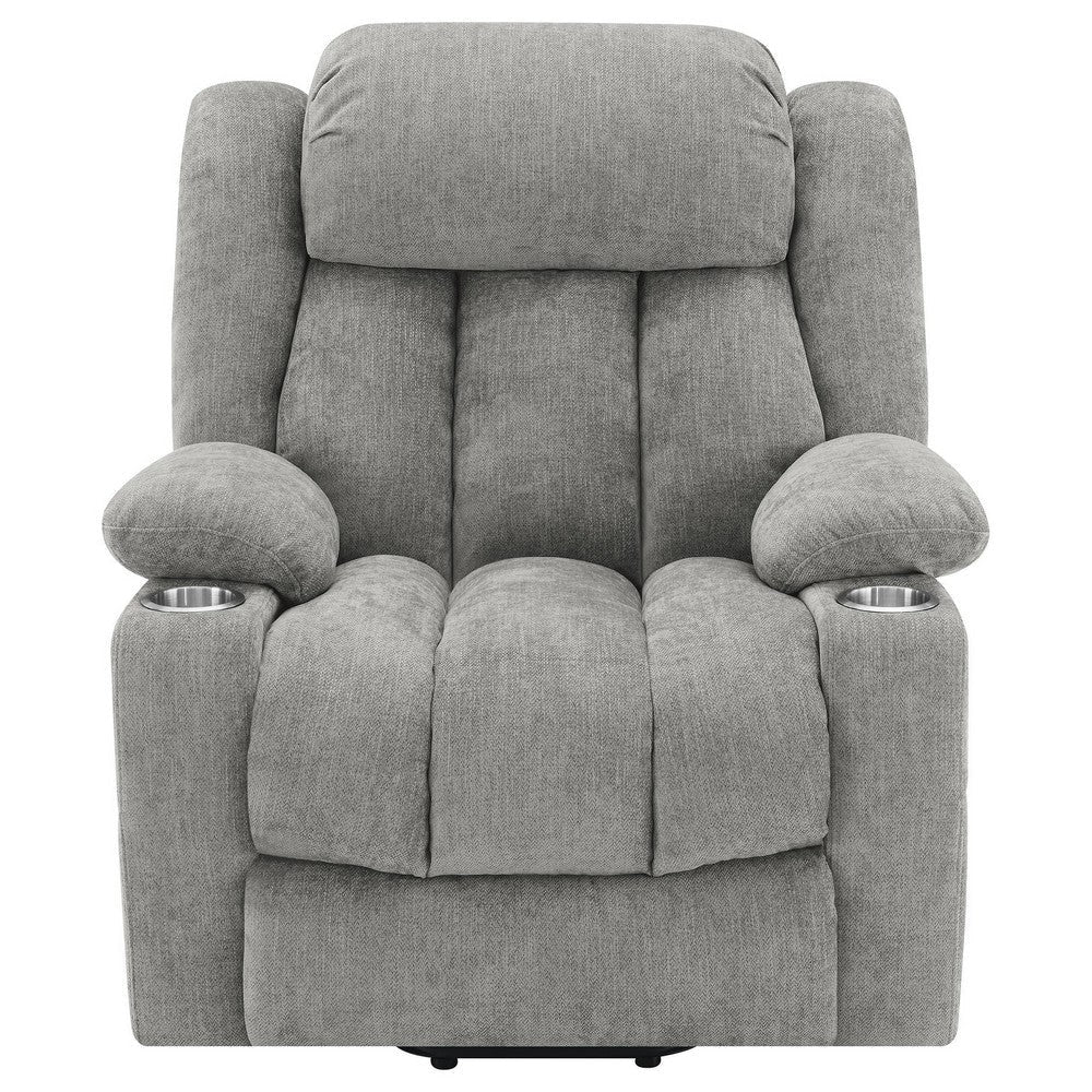 Limi Power Lift Recliner Chair Light Gray USB Port Cupholders BM329619